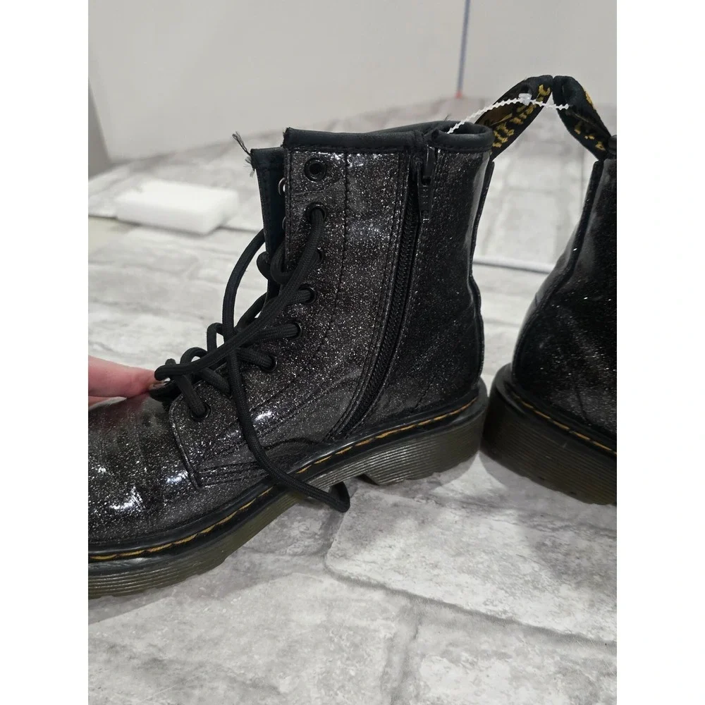 Dr Martens Size 3 Youth Girls 1460 Cosmic Glitter Black‎ Leather Boots